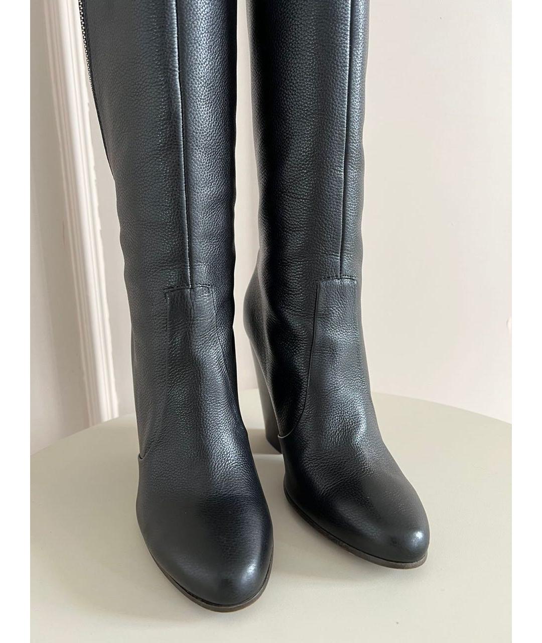 CHANEL Черные кожаные сапоги, фото 4