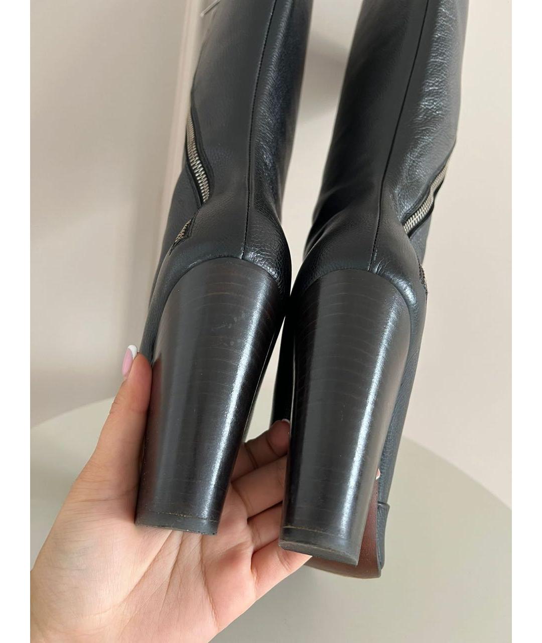 CHANEL Черные кожаные сапоги, фото 7