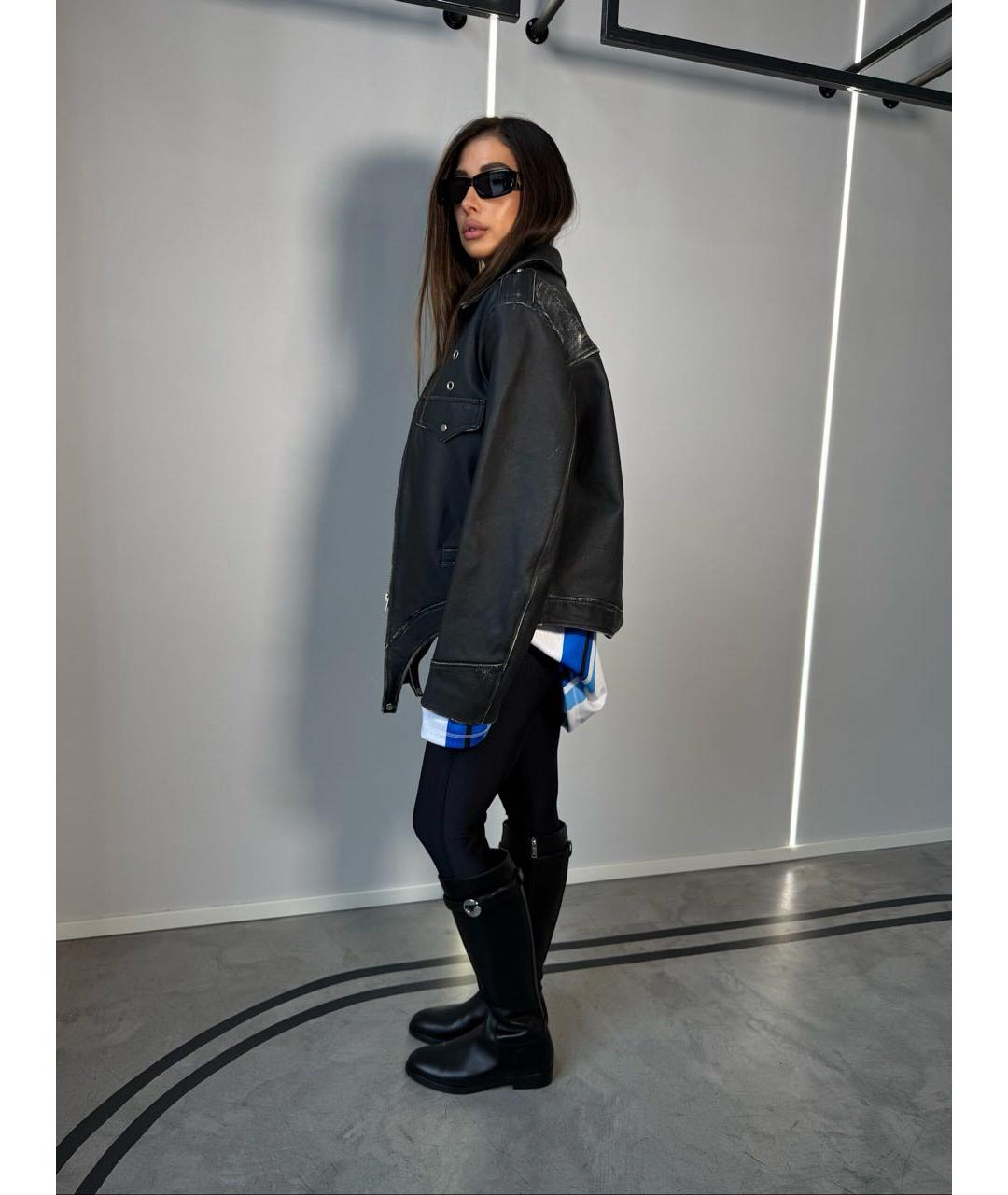 COPERNI Черная кожаная куртка, фото 4
