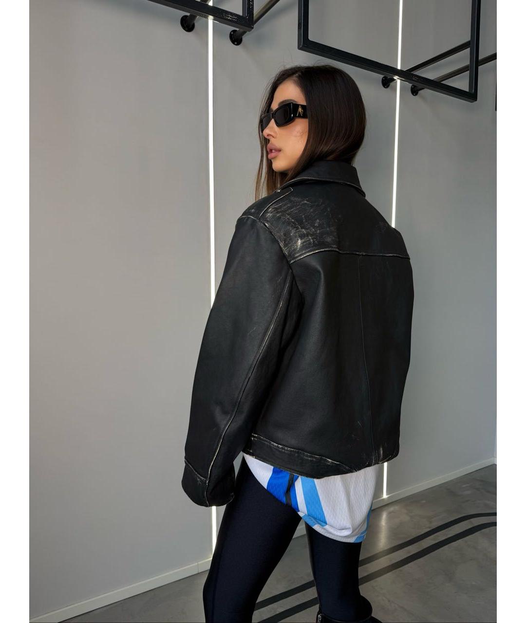 COPERNI Черная кожаная куртка, фото 3