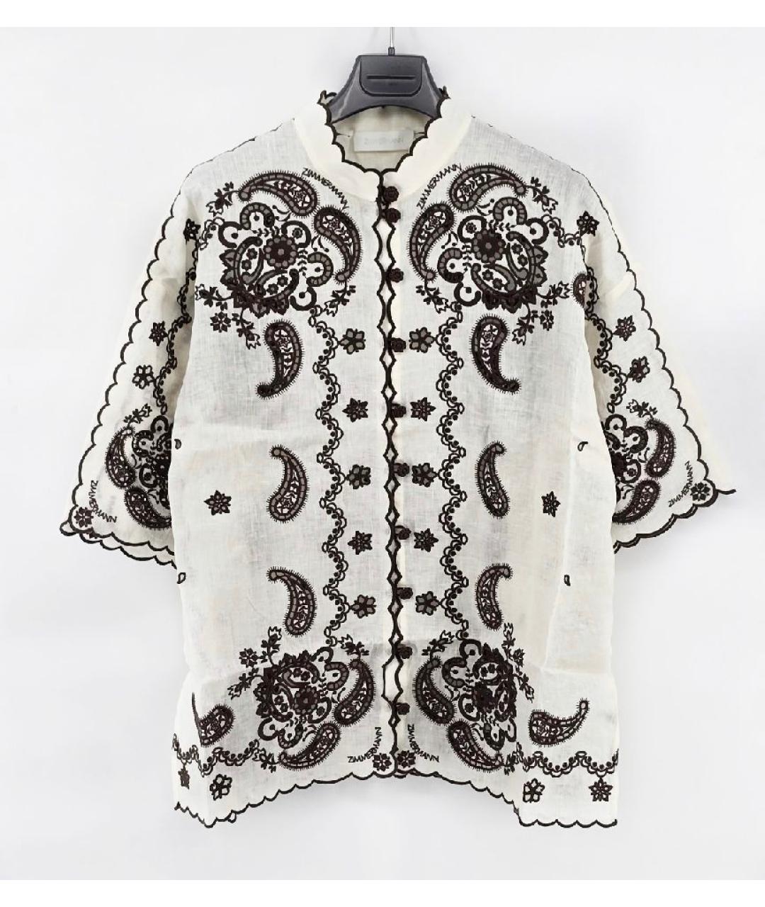 ZIMMERMANN Белая льняная рубашка, фото 9