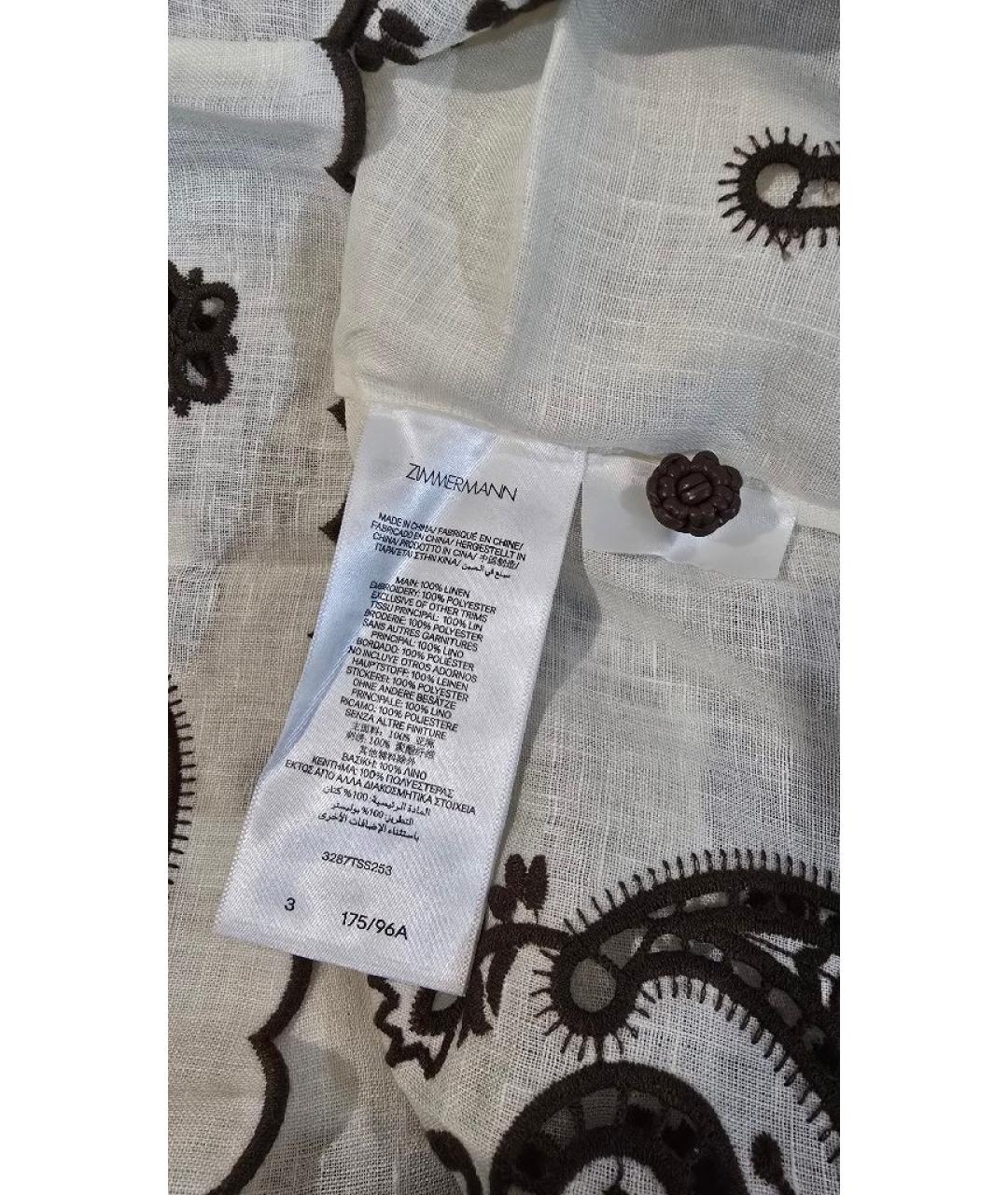 ZIMMERMANN Белая льняная рубашка, фото 8