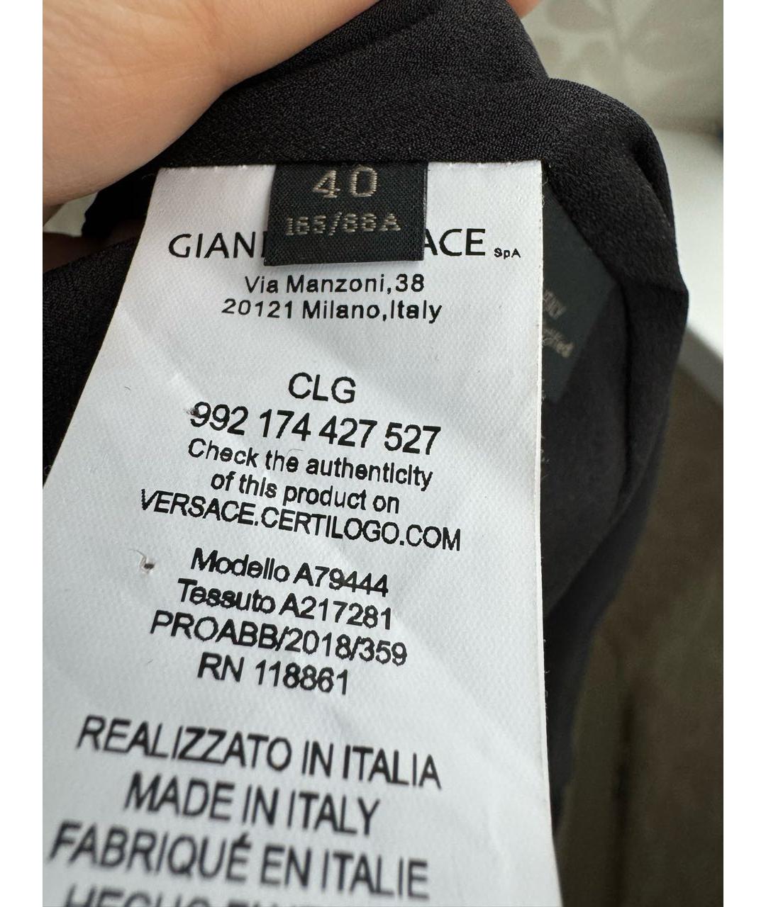 VERSACE Черное шелковое коктейльное платье, фото 7