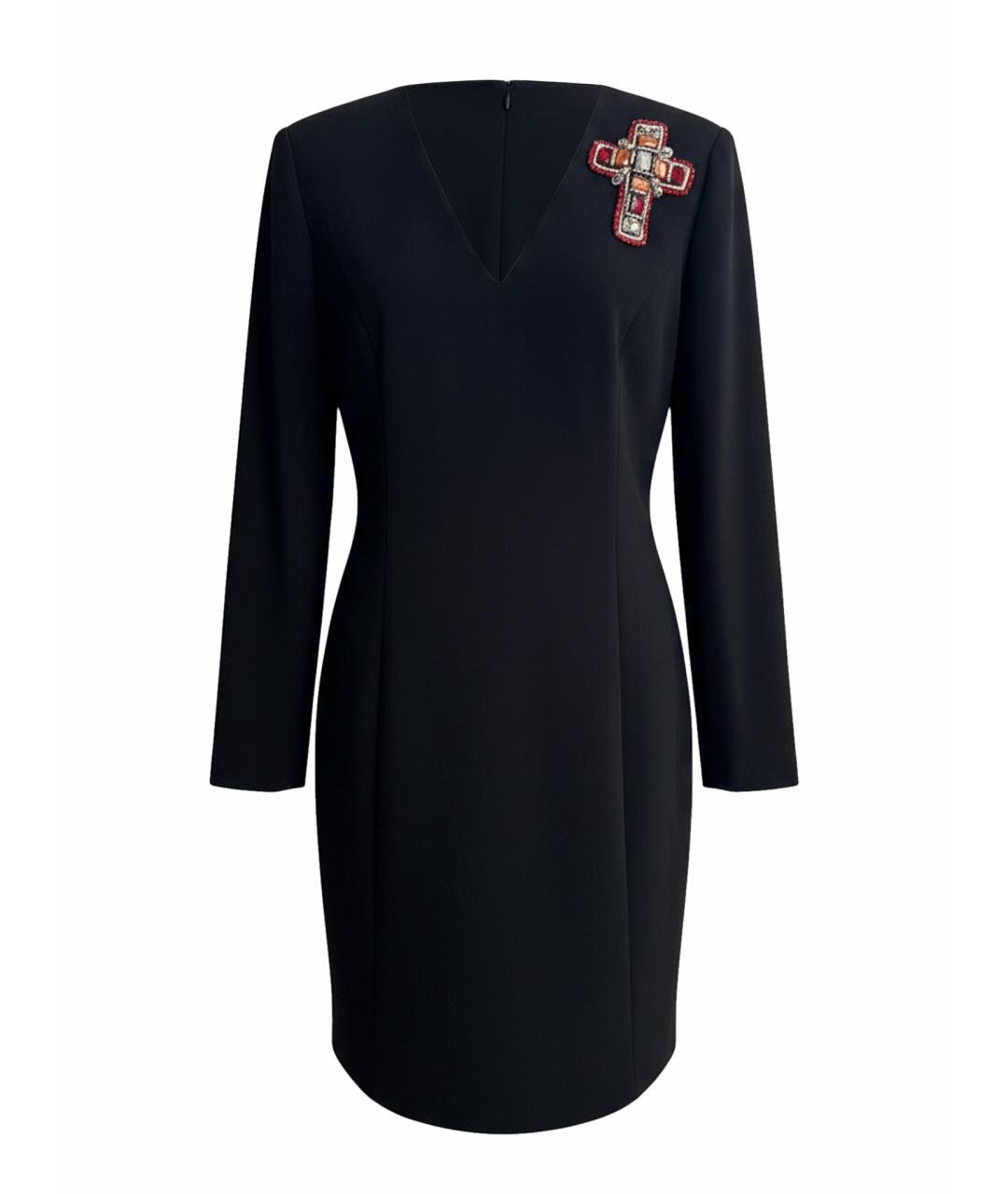 VERSACE Черное шелковое коктейльное платье, фото 1