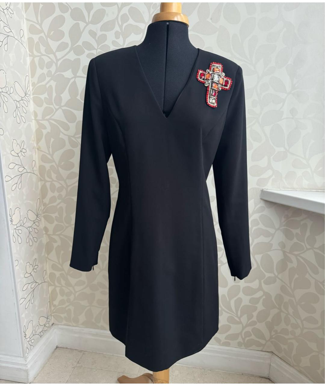 VERSACE Черное шелковое коктейльное платье, фото 8