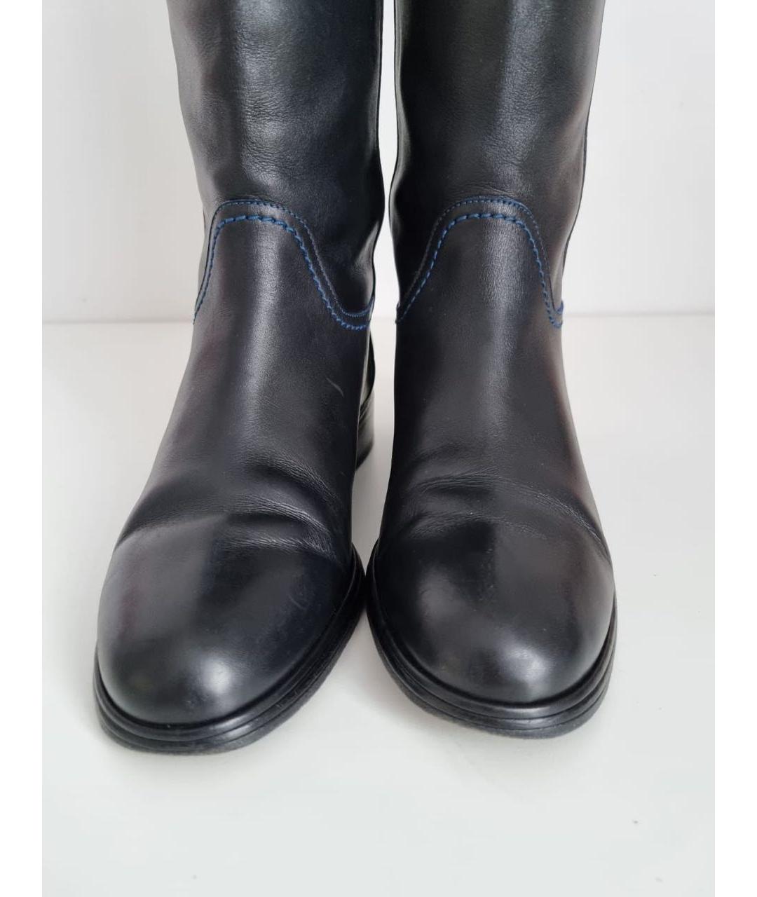CHANEL Черные кожаные сапоги, фото 2
