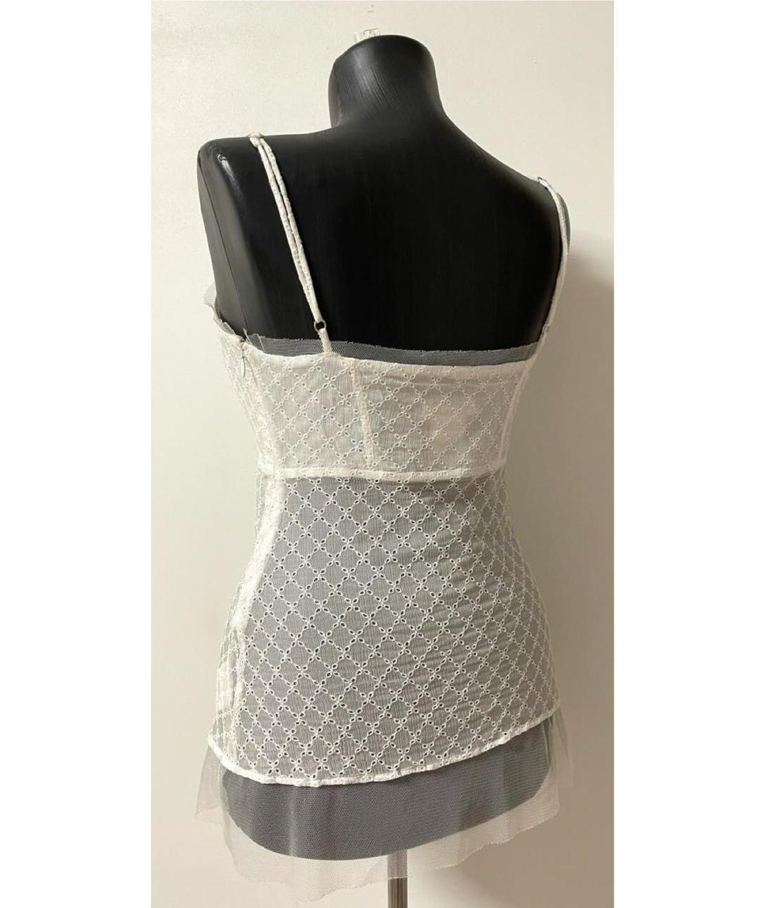 ERMANNO SCERVINO Белая хлопко-эластановая майка, фото 6