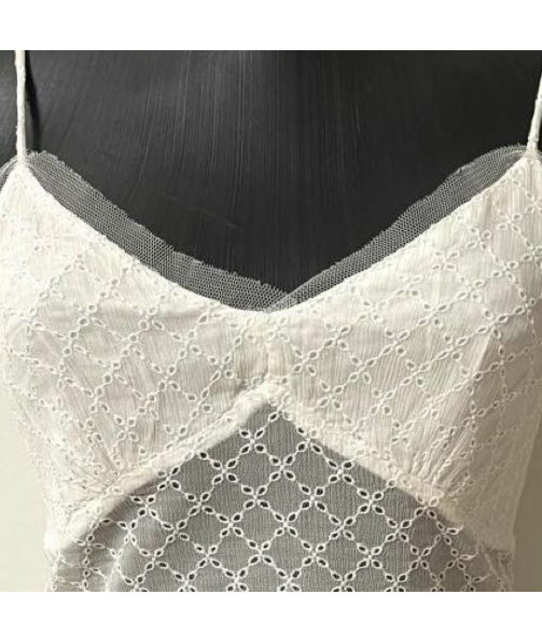 ERMANNO SCERVINO Белая хлопко-эластановая майка, фото 8