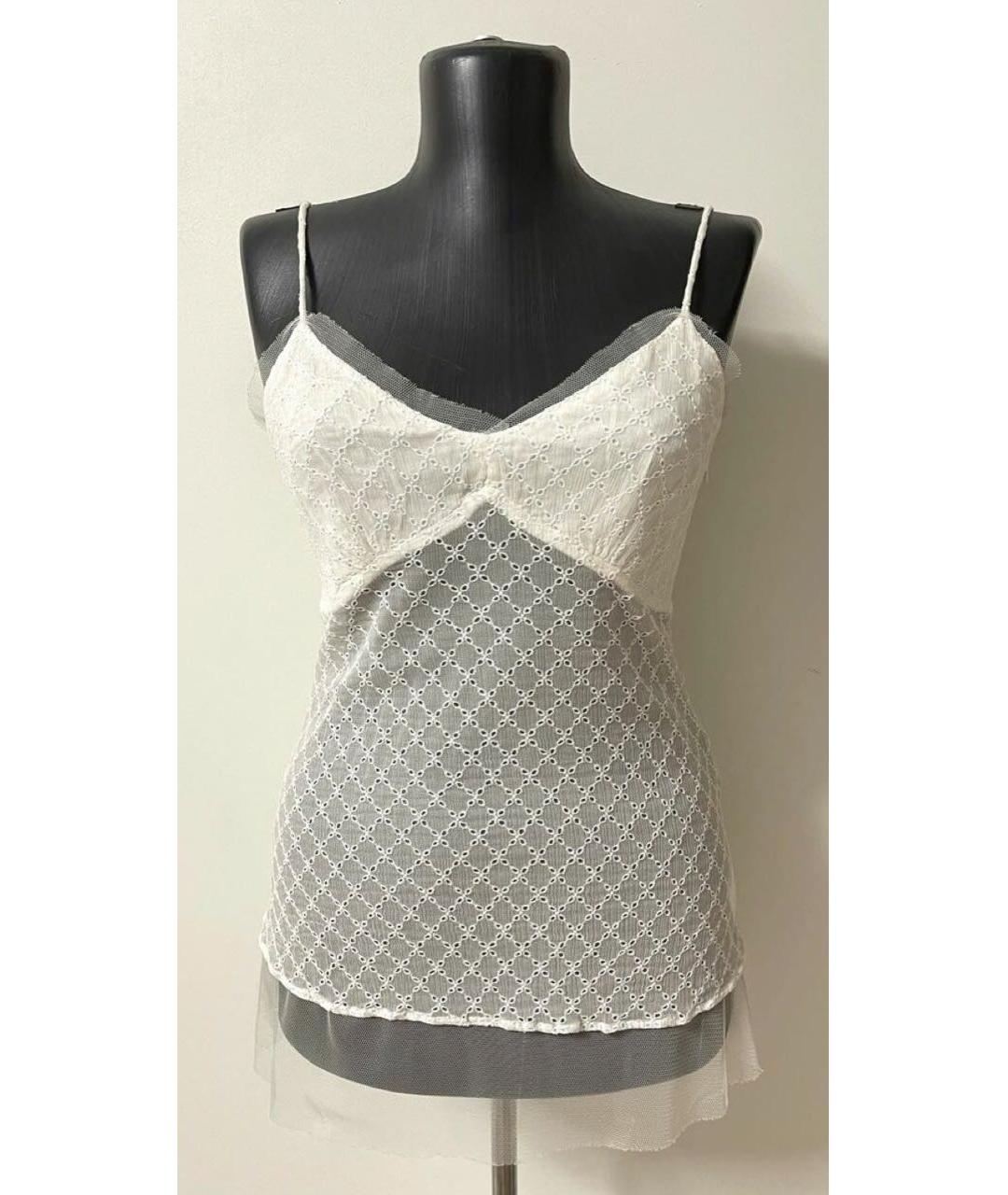 ERMANNO SCERVINO Белая хлопко-эластановая майка, фото 2