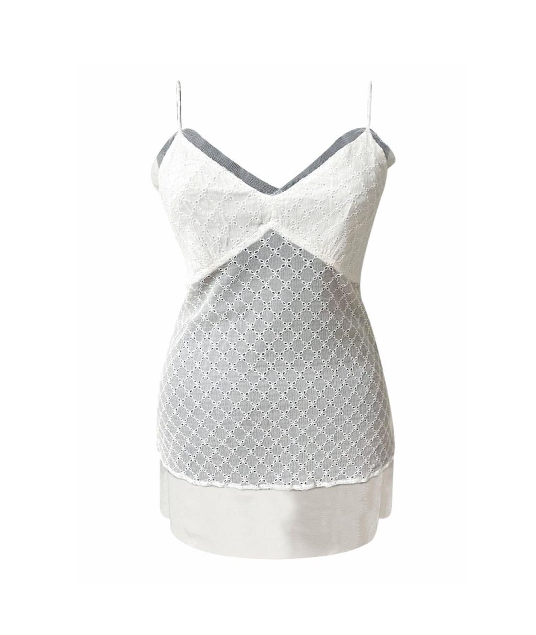 ERMANNO SCERVINO Белая хлопко-эластановая майка, фото 1