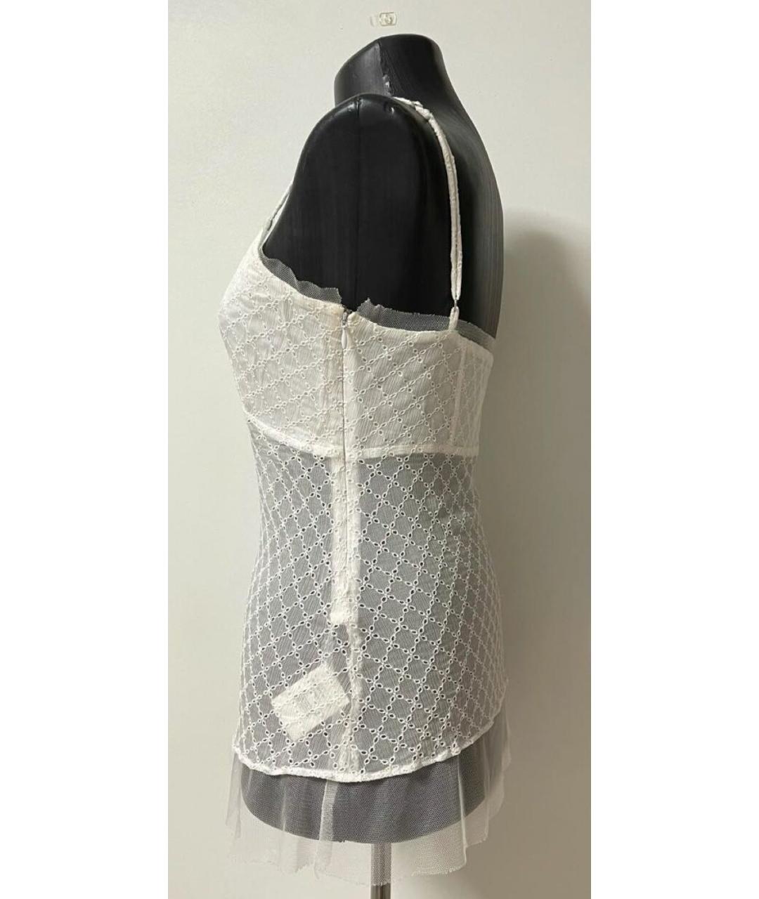 ERMANNO SCERVINO Белая хлопко-эластановая майка, фото 5