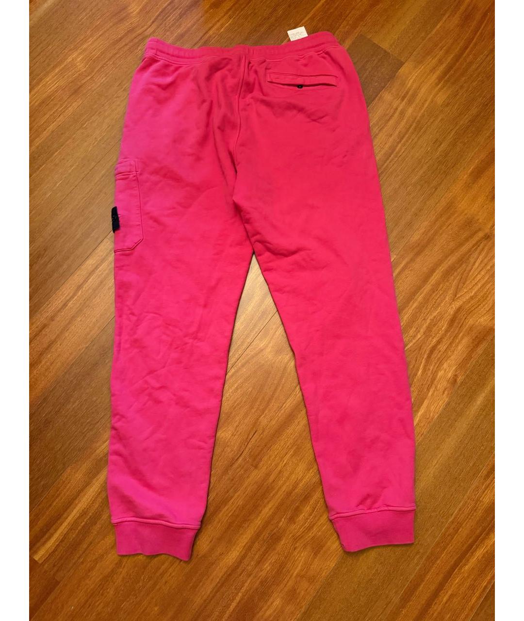 STONE ISLAND Розовые хлопковые повседневные брюки, фото 2