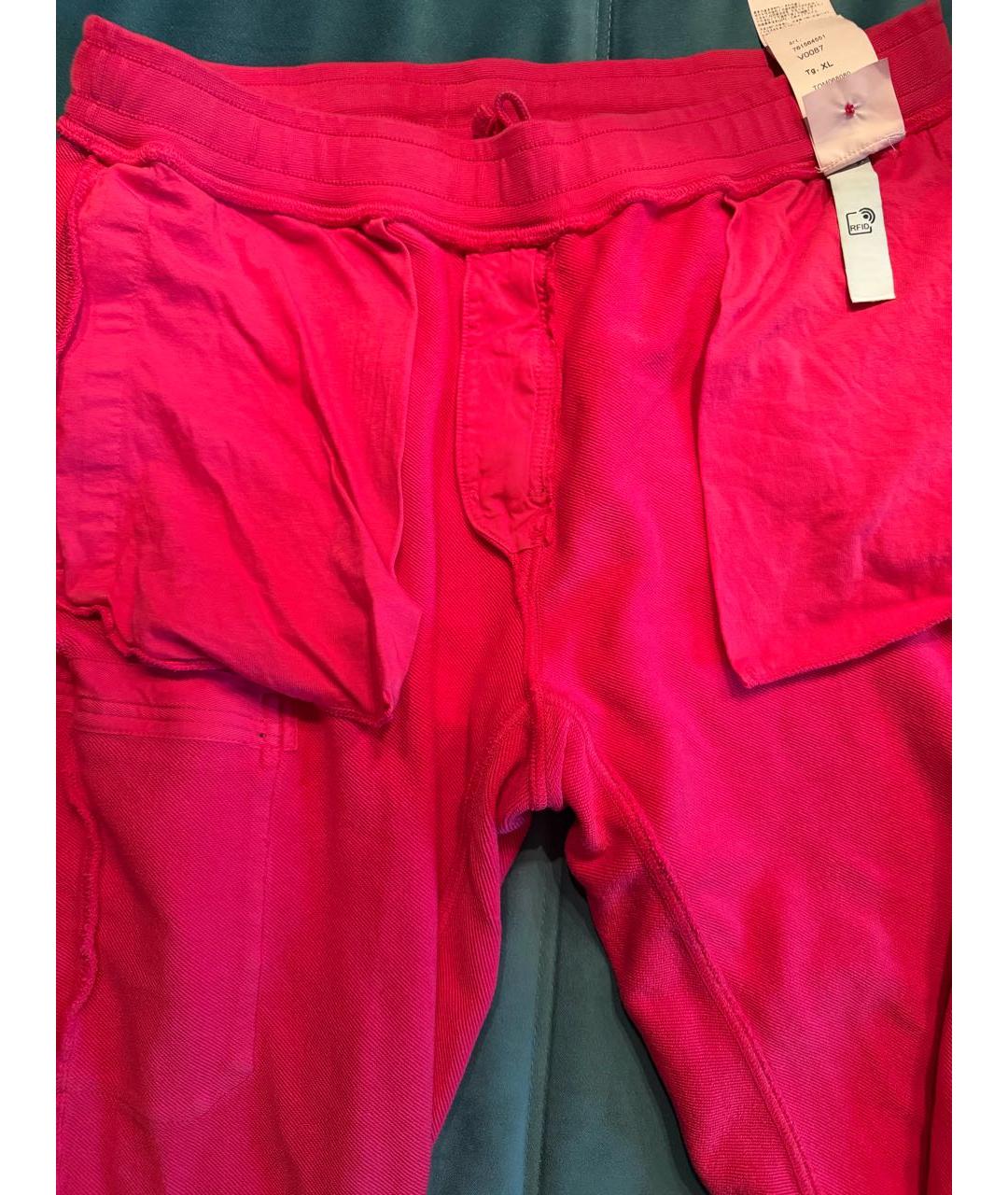 STONE ISLAND Розовые хлопковые повседневные брюки, фото 3