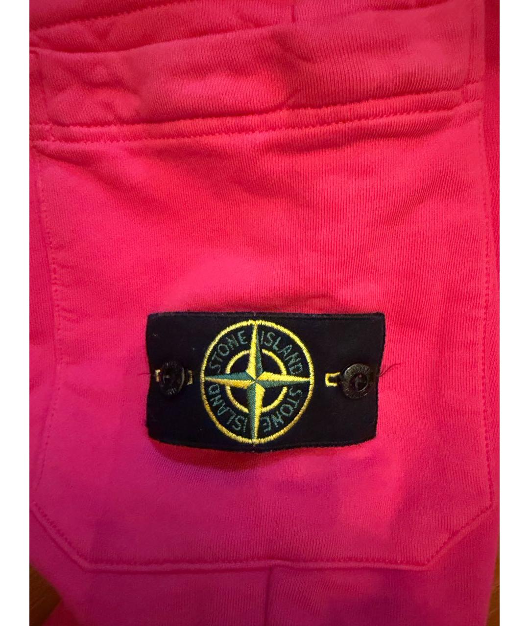 STONE ISLAND Розовые хлопковые повседневные брюки, фото 4