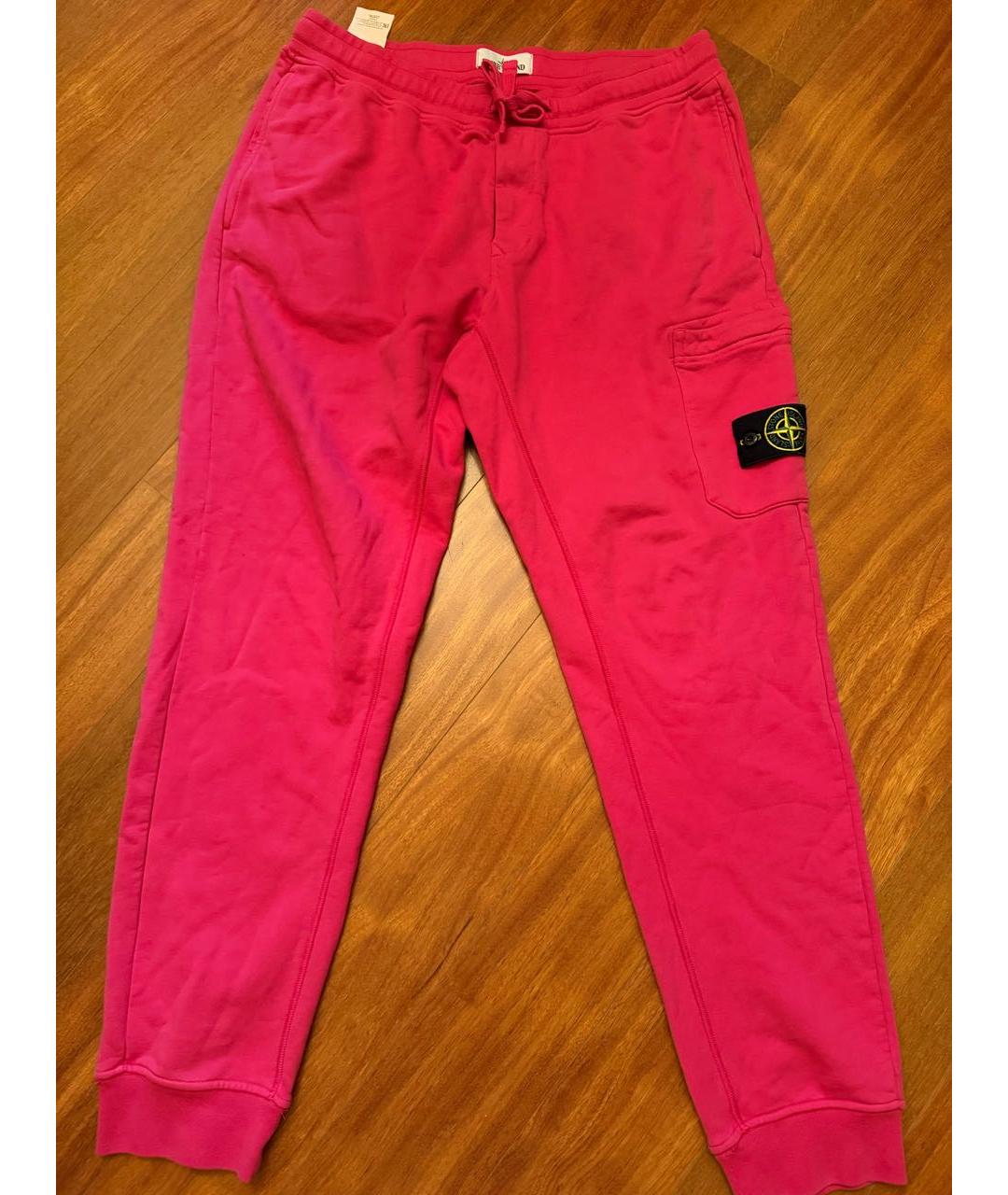 STONE ISLAND Розовые хлопковые повседневные брюки, фото 7