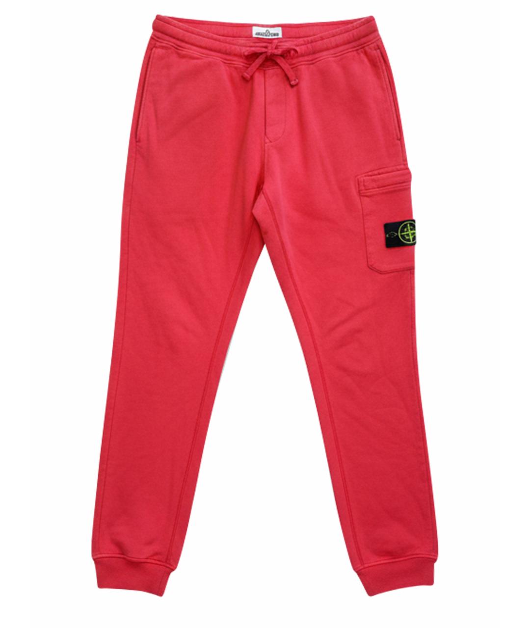 STONE ISLAND Розовые хлопковые повседневные брюки, фото 1