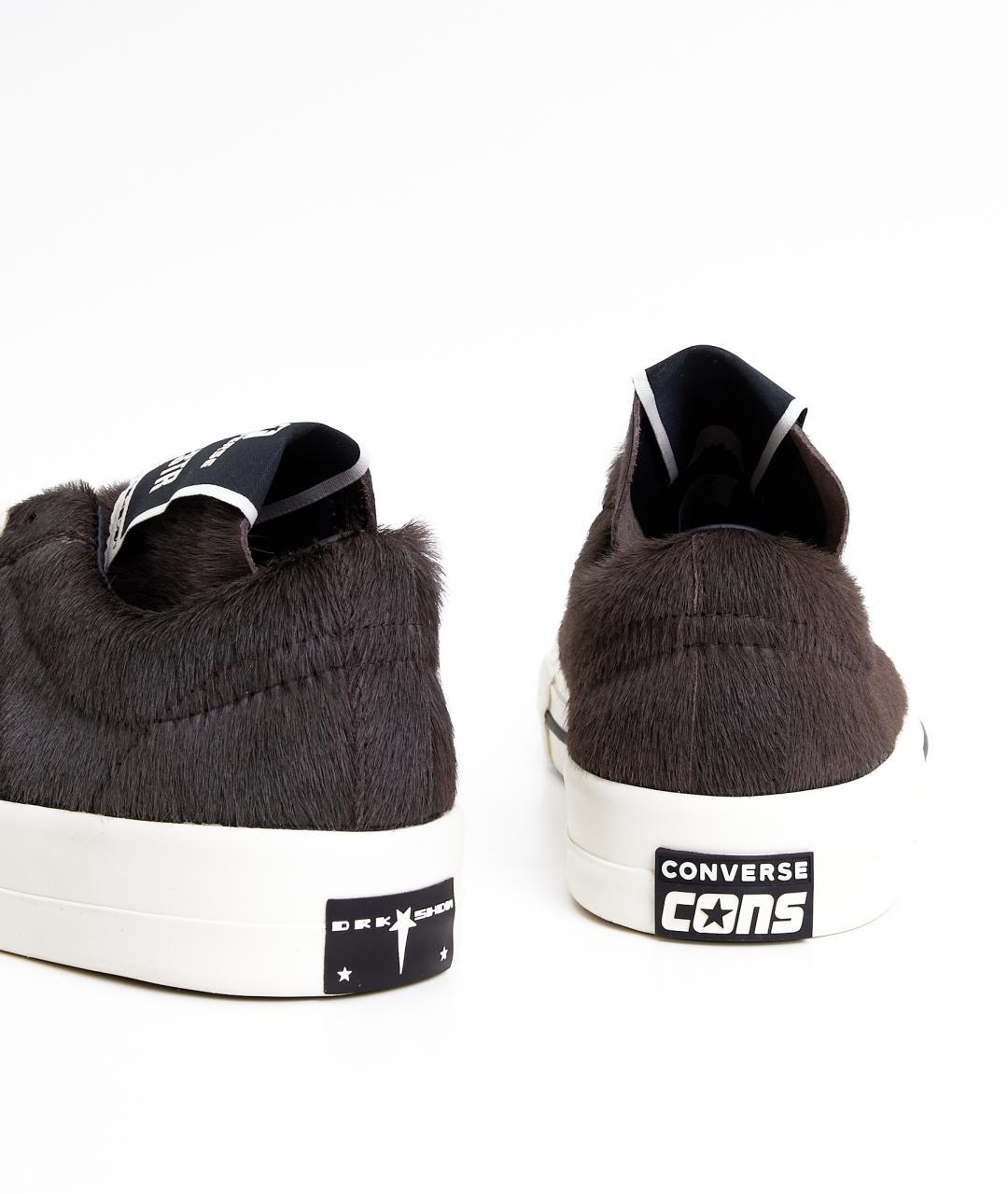 RICK OWENS Коричневые кожаные кеды, фото 3