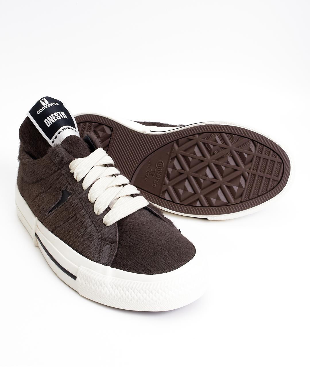 RICK OWENS Коричневые кожаные кеды, фото 6