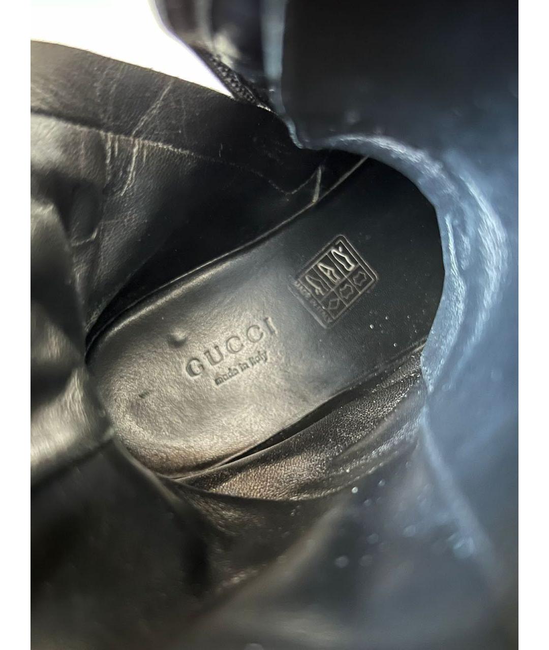 GUCCI Черные кожаные ботинки, фото 7