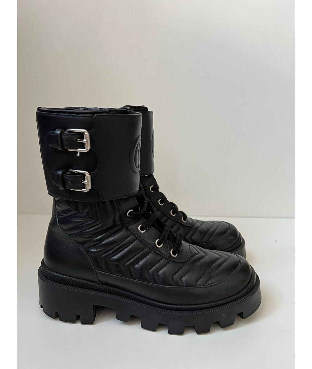 GUCCI Черные кожаные ботинки, фото 9