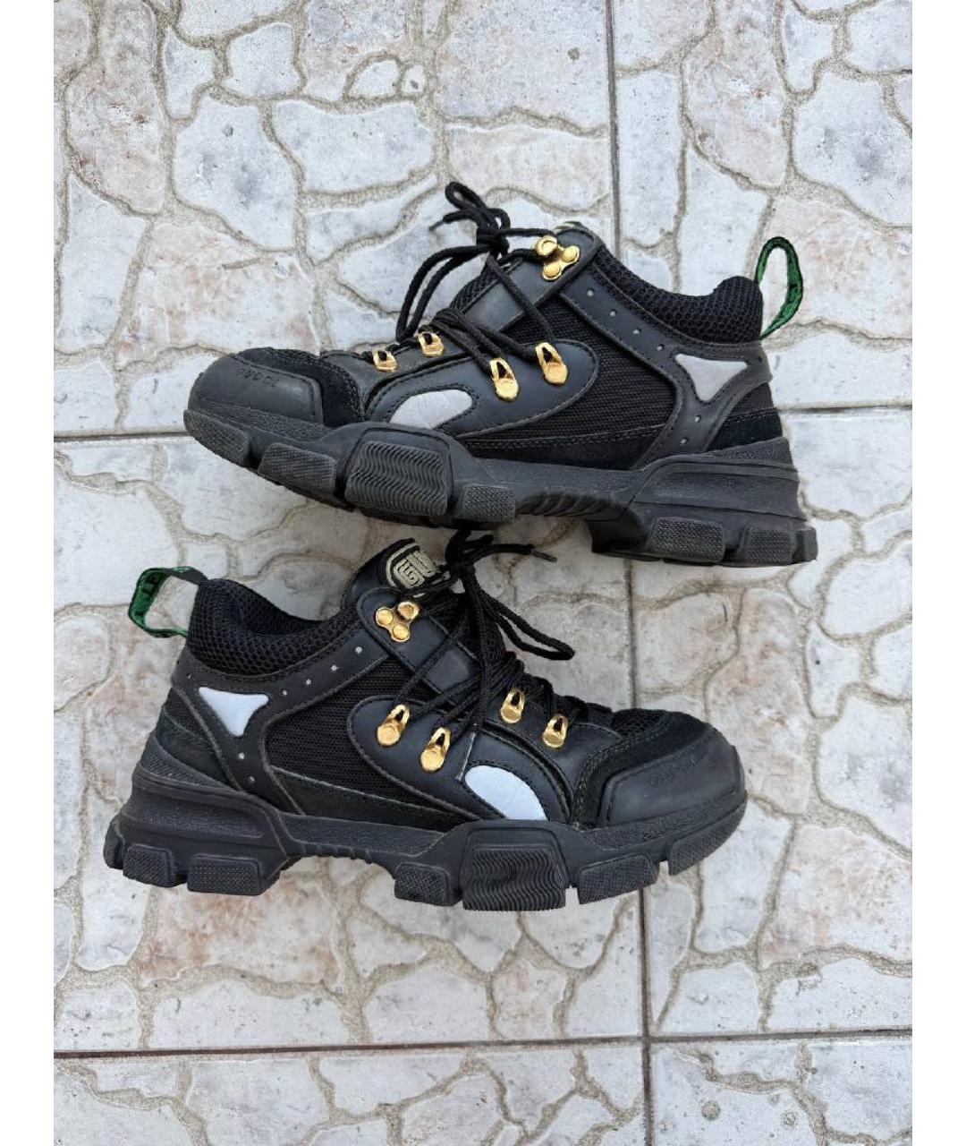 GUCCI Черные текстильные высокие кроссовки / кеды, фото 8