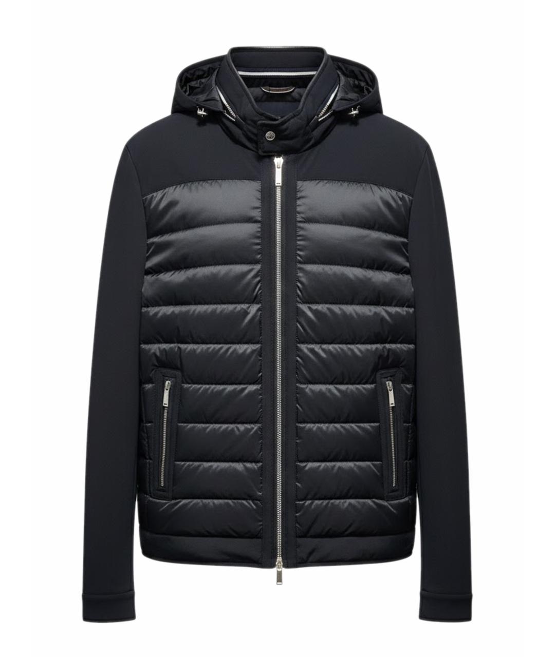 MOORER Черная полиэстеровая куртка, фото 1