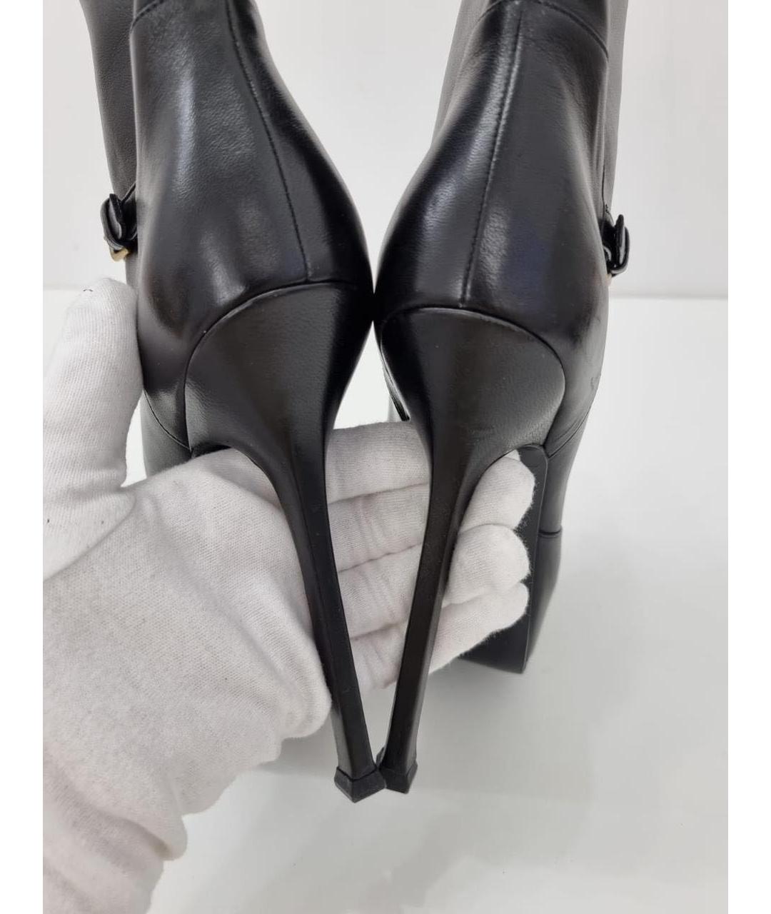 SAINT LAURENT Черные кожаные ботильоны, фото 6