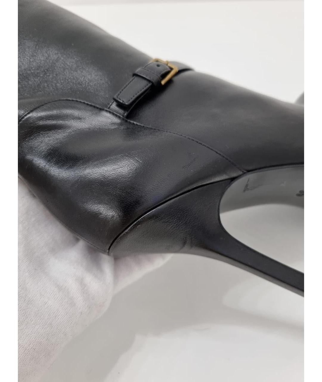 SAINT LAURENT Черные кожаные ботильоны, фото 4