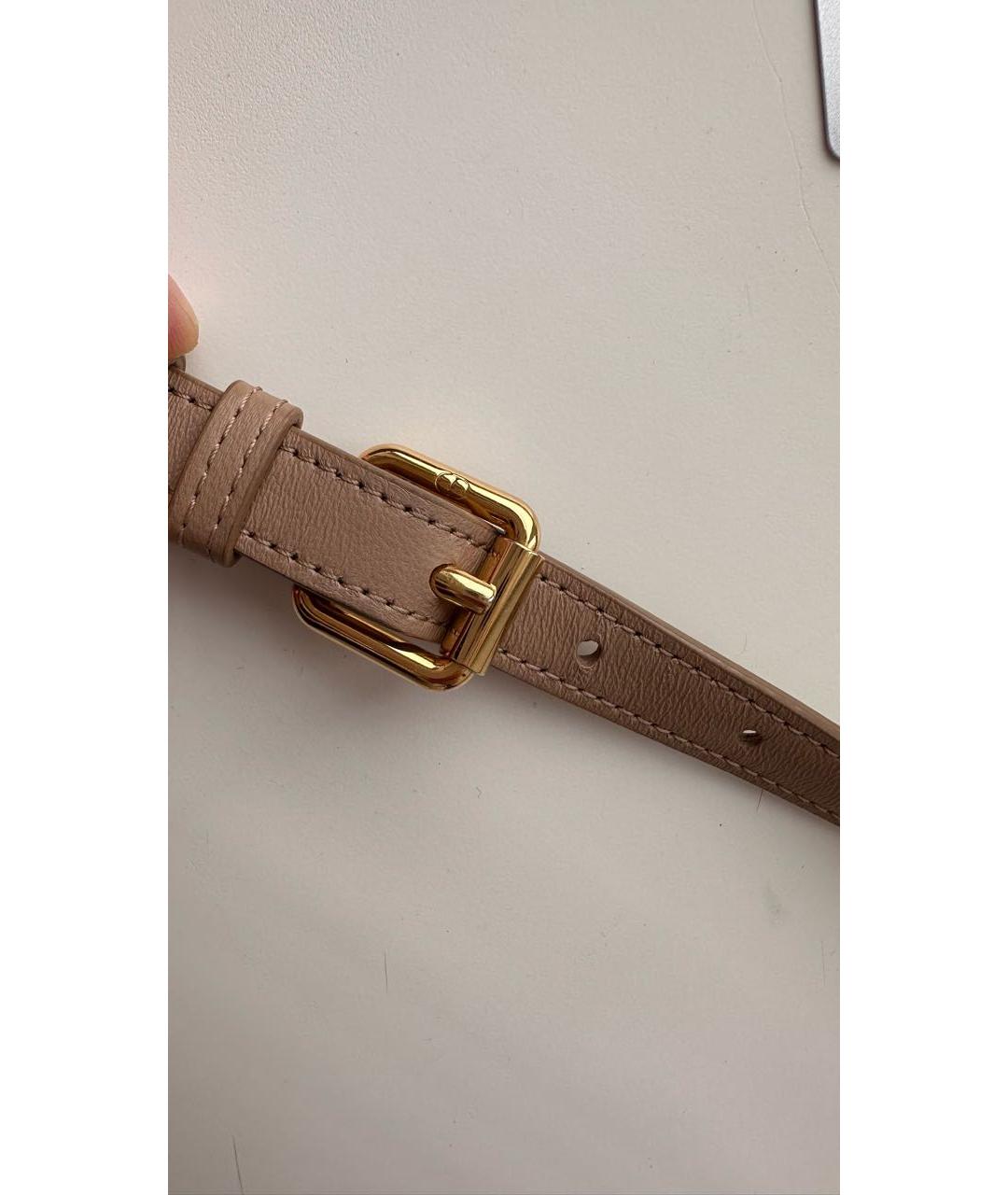 CHRISTIAN DIOR Бежевая кожаная сумка через плечо, фото 3