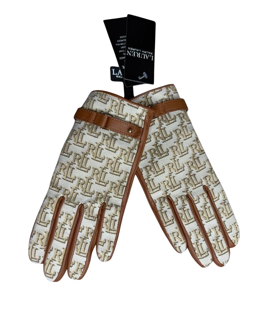 RALPH LAUREN Коричневые перчатки, фото 1