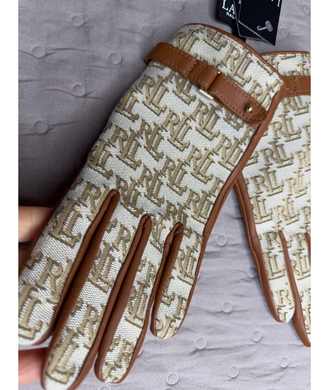 RALPH LAUREN Коричневые перчатки, фото 2