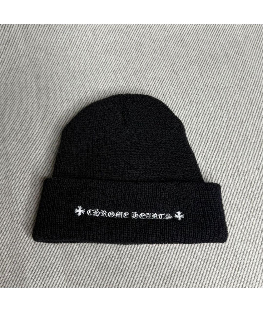 CHROME HEARTS Черная шерстяная шапка, фото 4