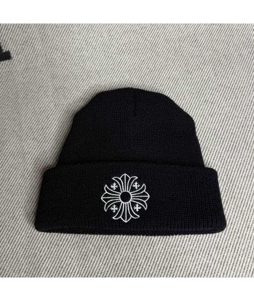 CHROME HEARTS Черная шерстяная шапка, фото 3