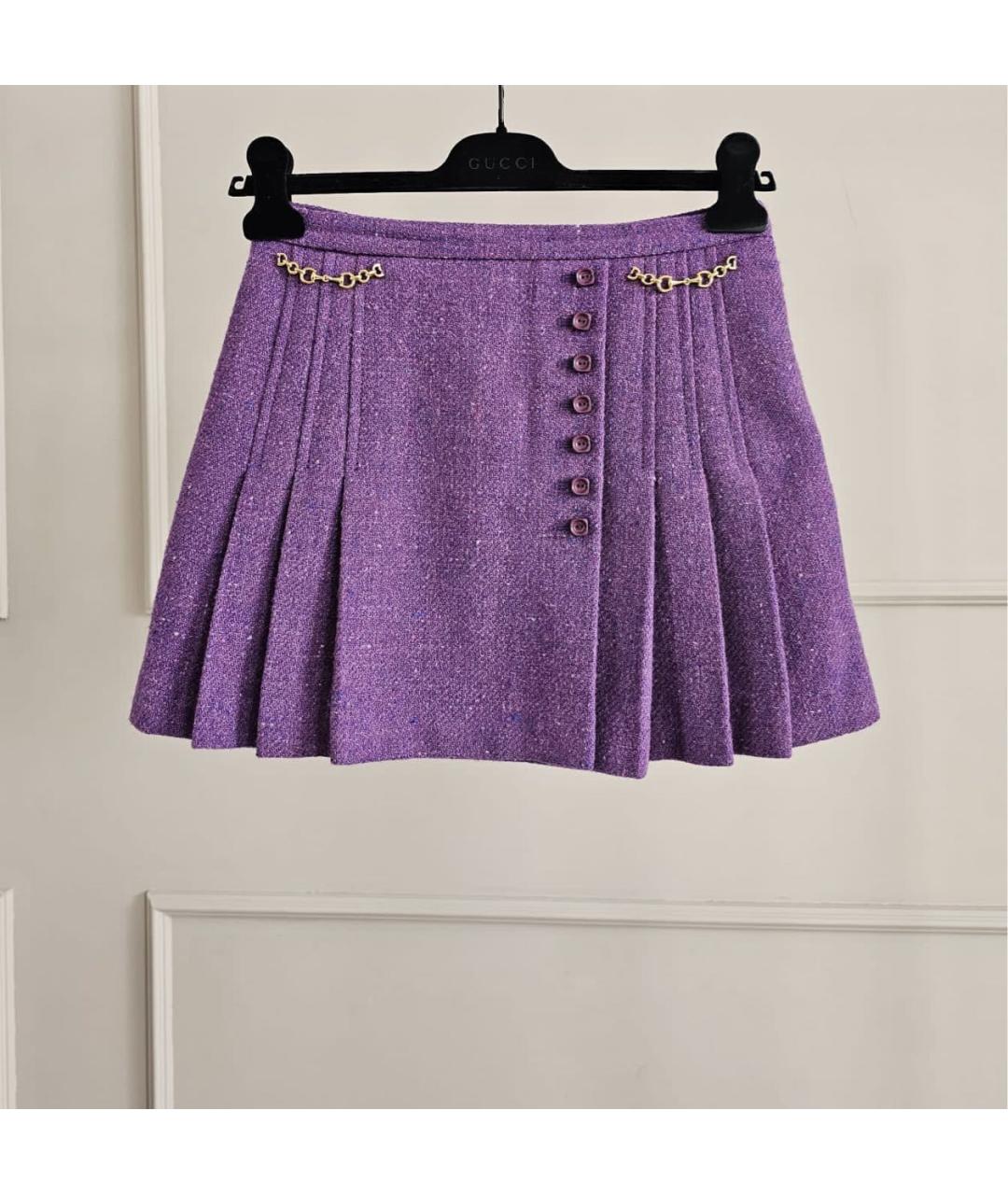 GUCCI Фиолетовая юбка мини, фото 9