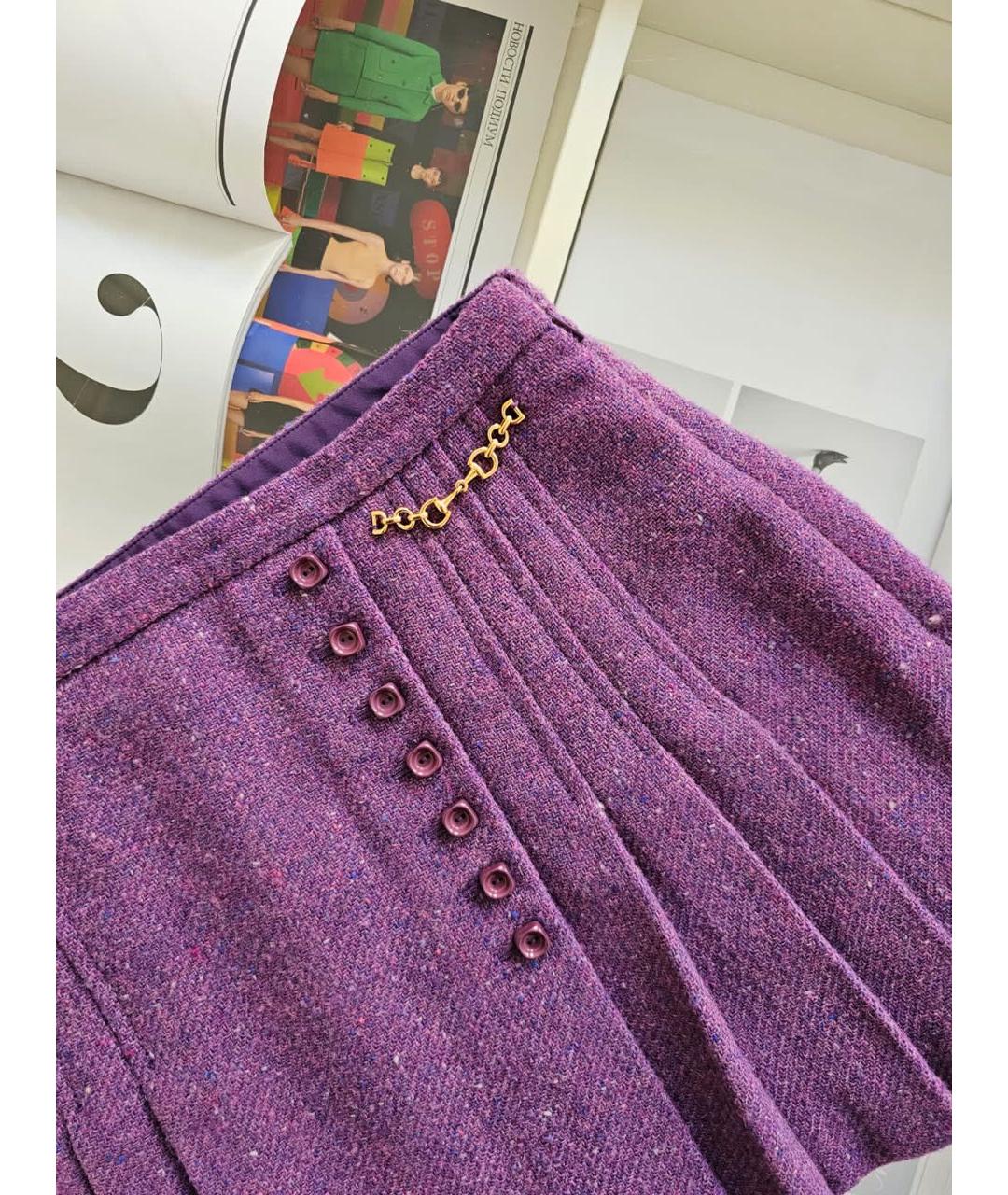GUCCI Фиолетовая юбка мини, фото 4