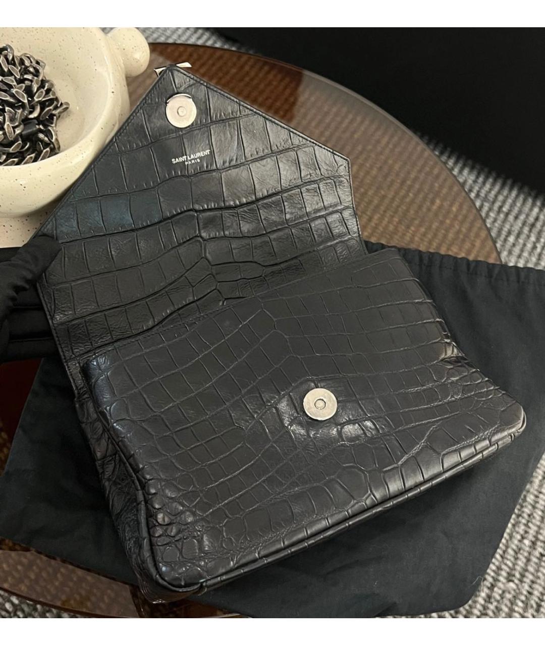 SAINT LAURENT Черная кожаная сумка через плечо, фото 5