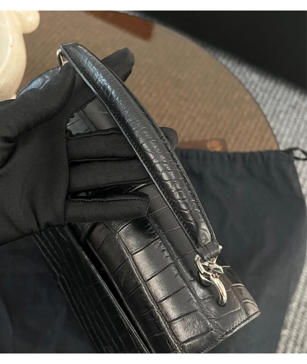 SAINT LAURENT Черная кожаная сумка через плечо, фото 2