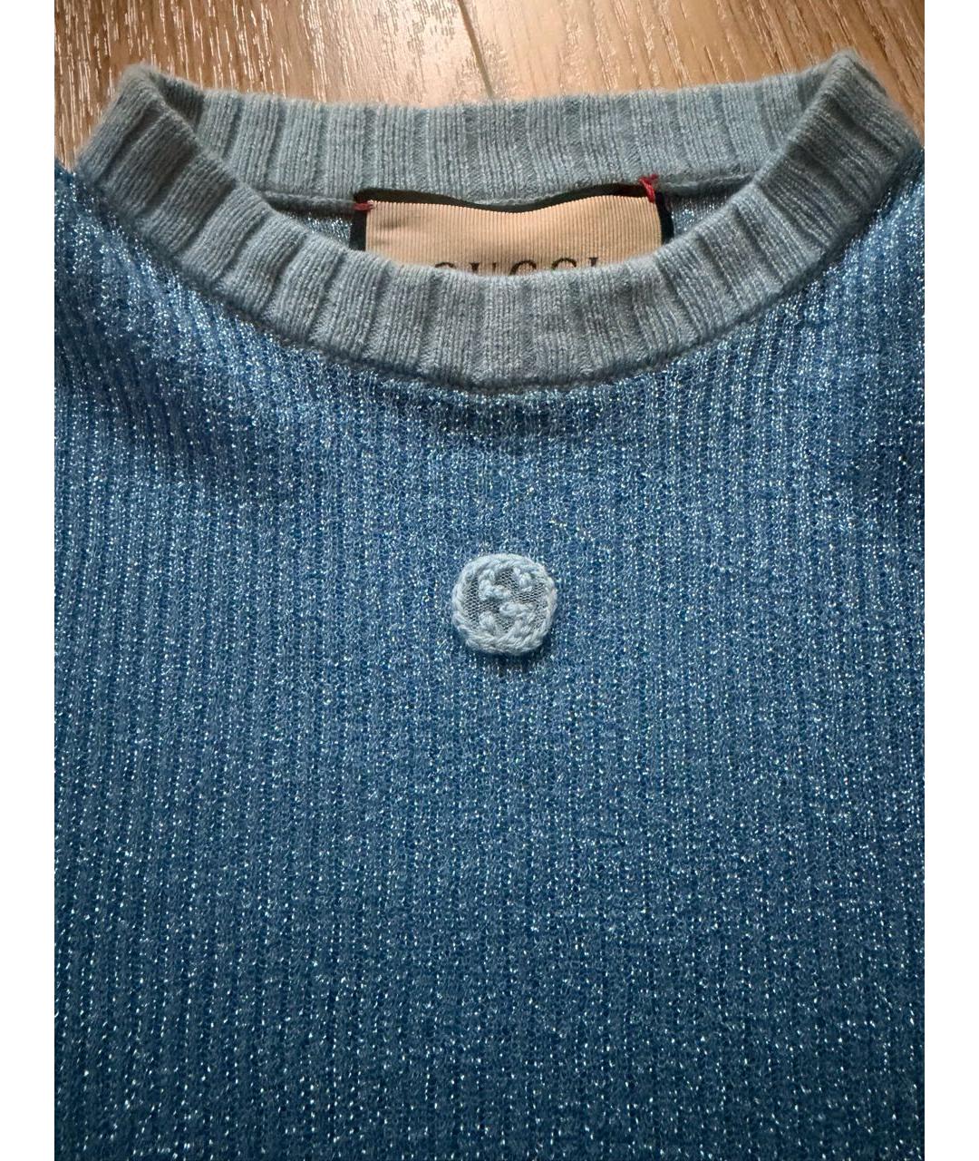 GUCCI Голубой полиамидовый джемпер / свитер, фото 5
