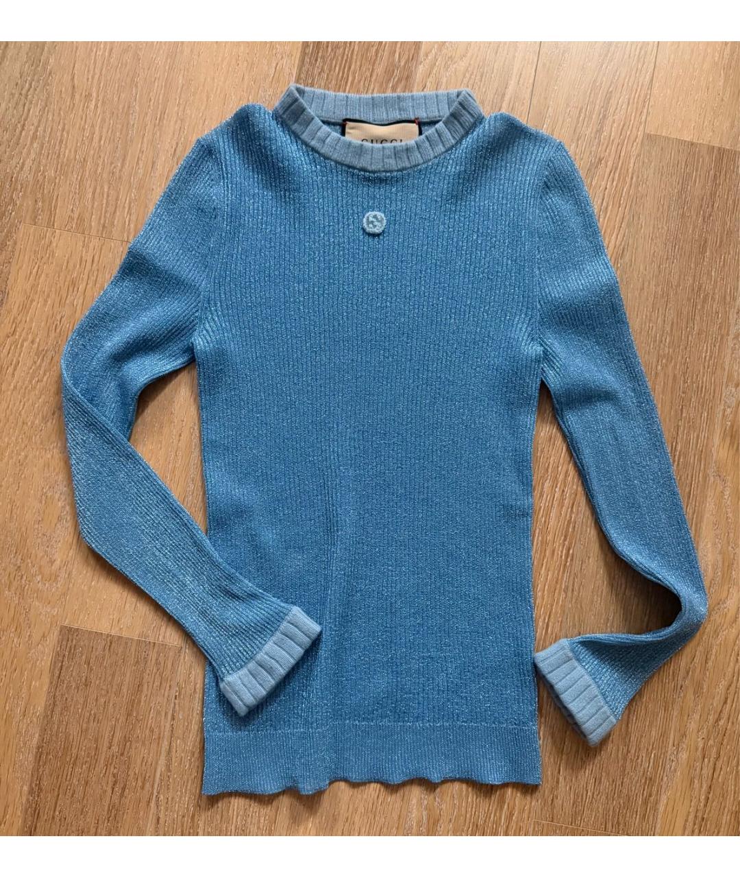 GUCCI Голубой полиамидовый джемпер / свитер, фото 3