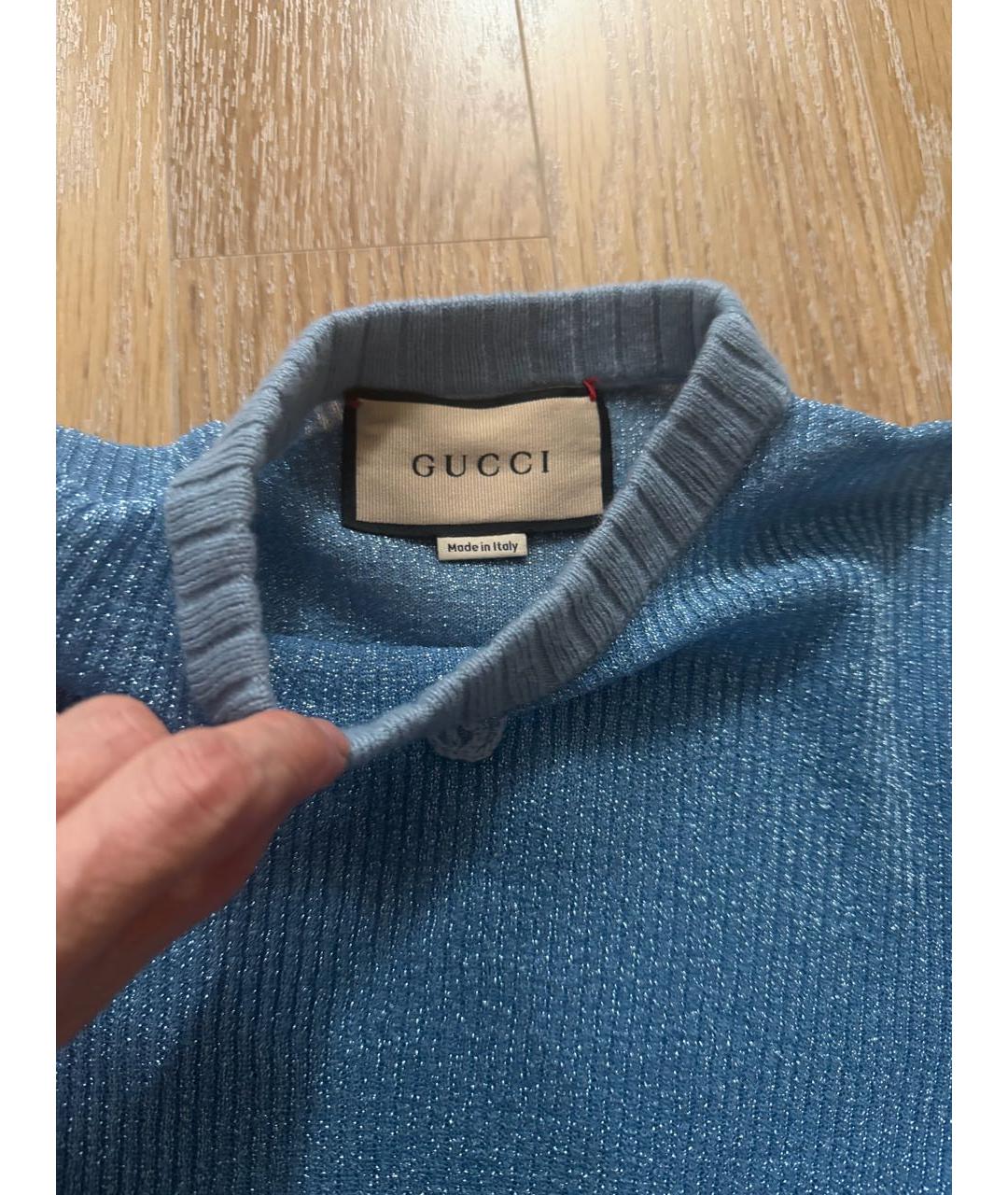 GUCCI Голубой полиамидовый джемпер / свитер, фото 6