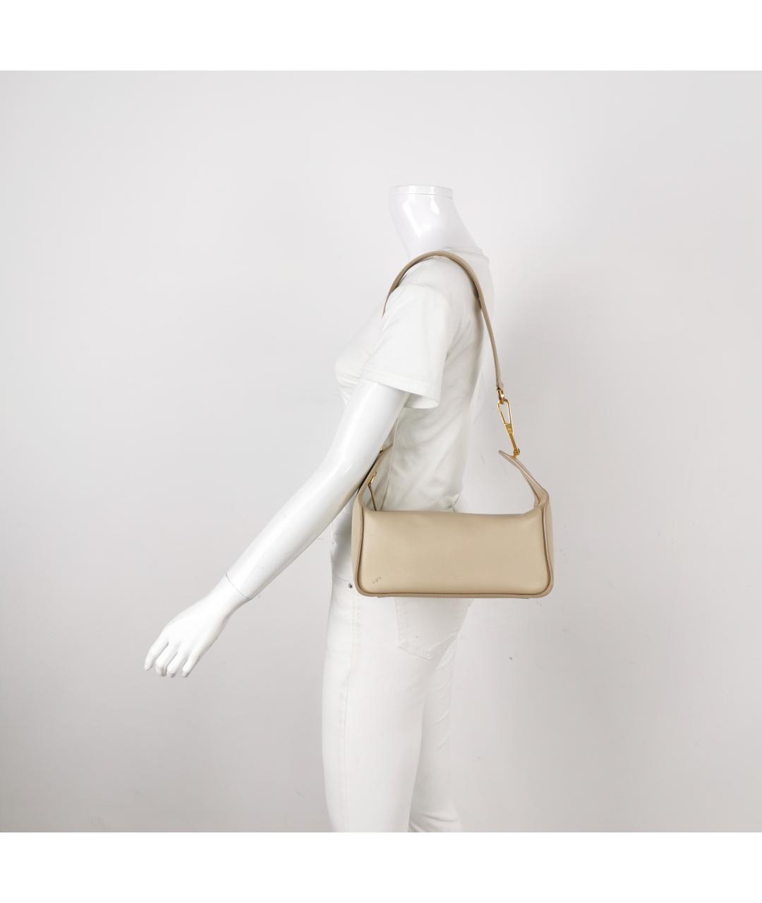 BALLY Бежевая кожаная сумка с короткими ручками, фото 2