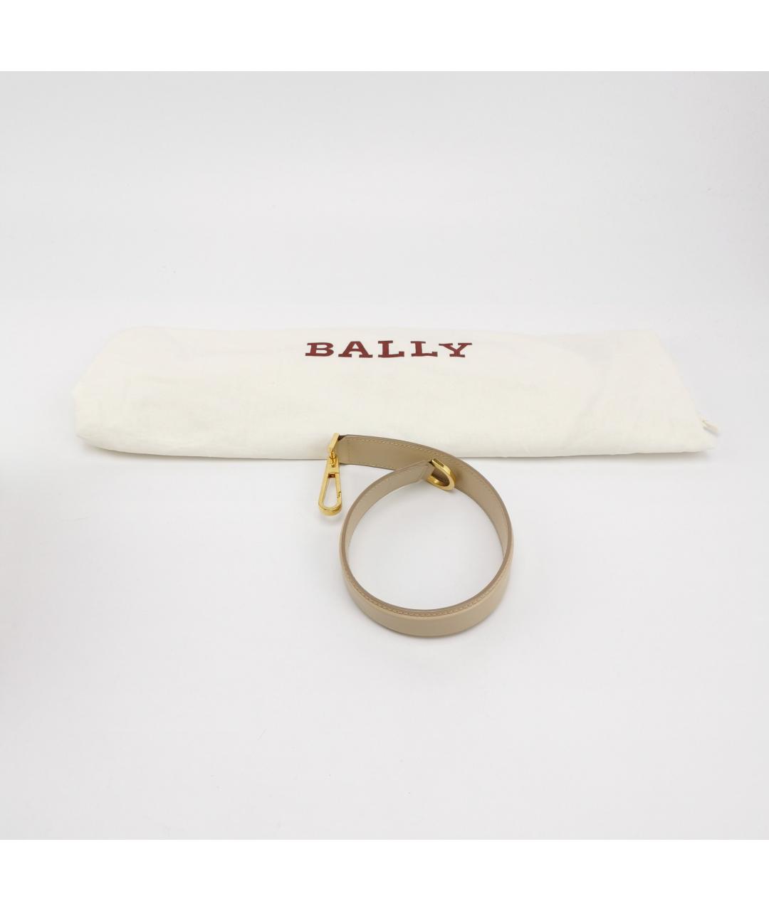 BALLY Бежевая кожаная сумка с короткими ручками, фото 9