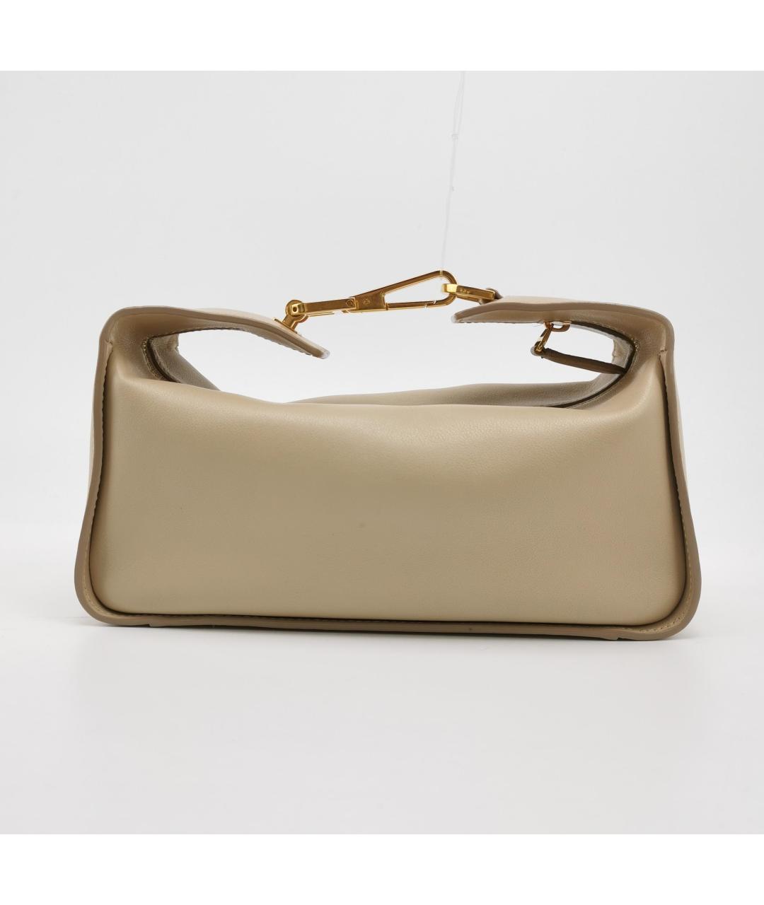 BALLY Бежевая кожаная сумка с короткими ручками, фото 5