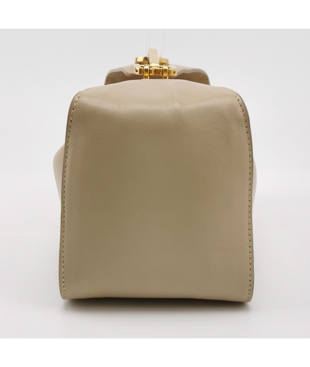BALLY Бежевая кожаная сумка с короткими ручками, фото 3