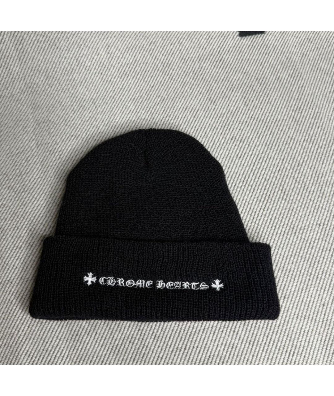 CHROME HEARTS Черная шерстяная шапка, фото 4