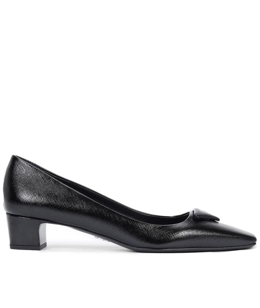 PRADA Черные кожаные туфли, фото 1