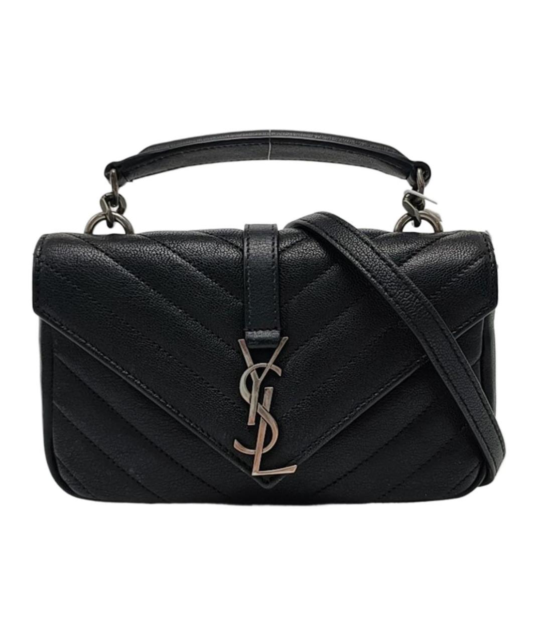 SAINT LAURENT Черная кожаная сумка через плечо, фото 5