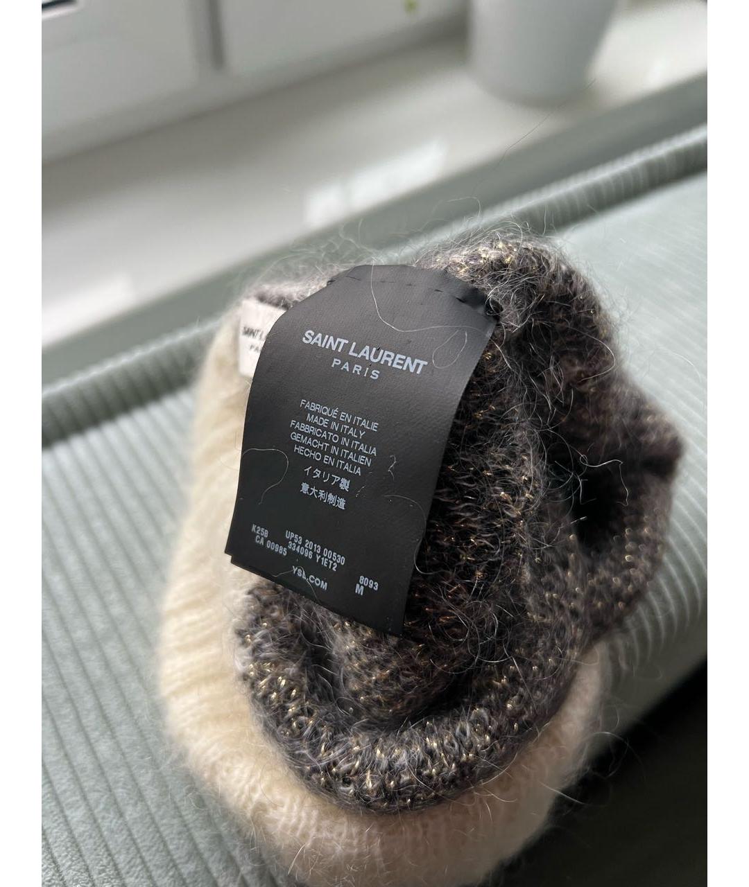 SAINT LAURENT Серая кашемировая шапка, фото 6