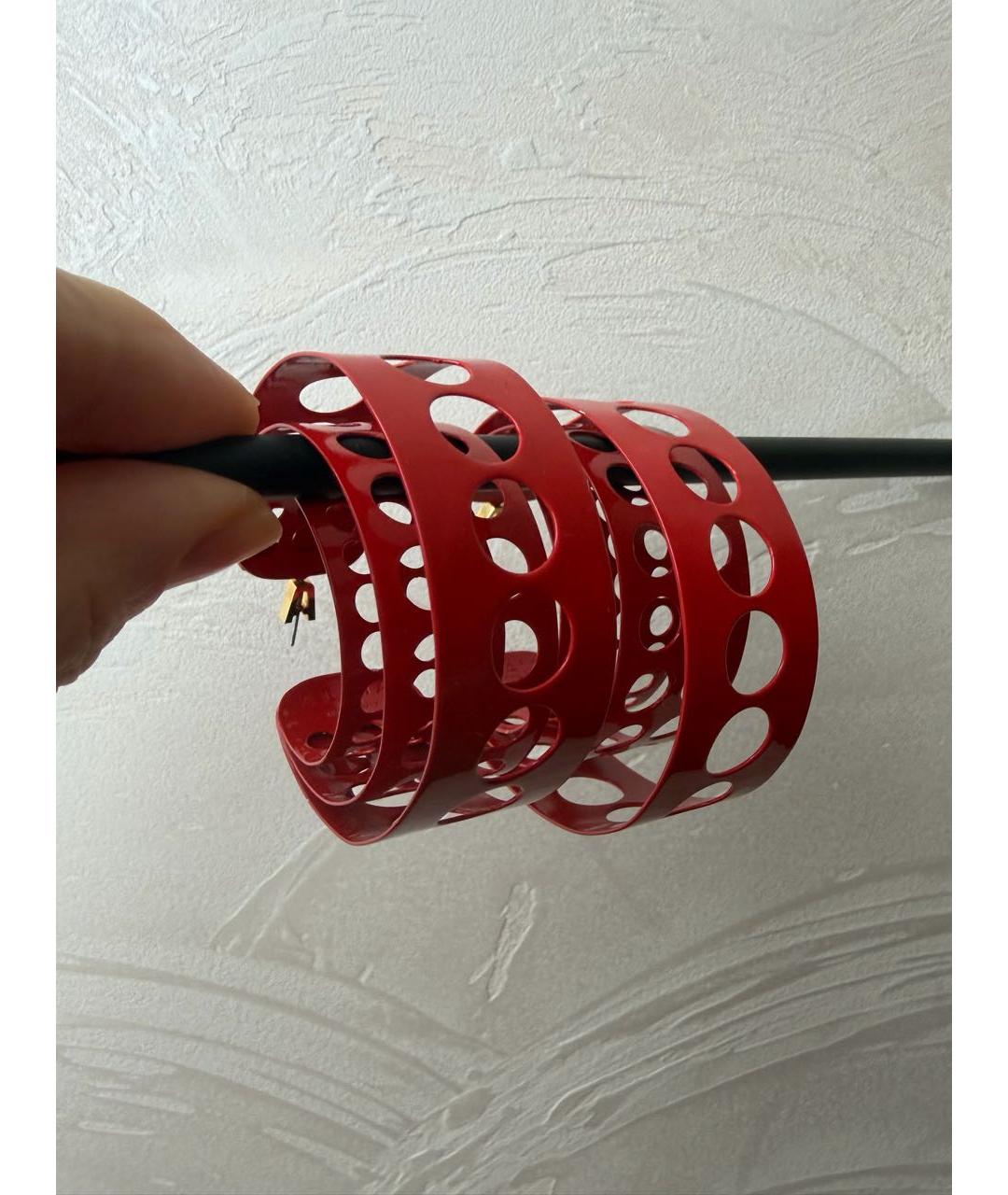 ALAIA Красные металлические серьги, фото 7