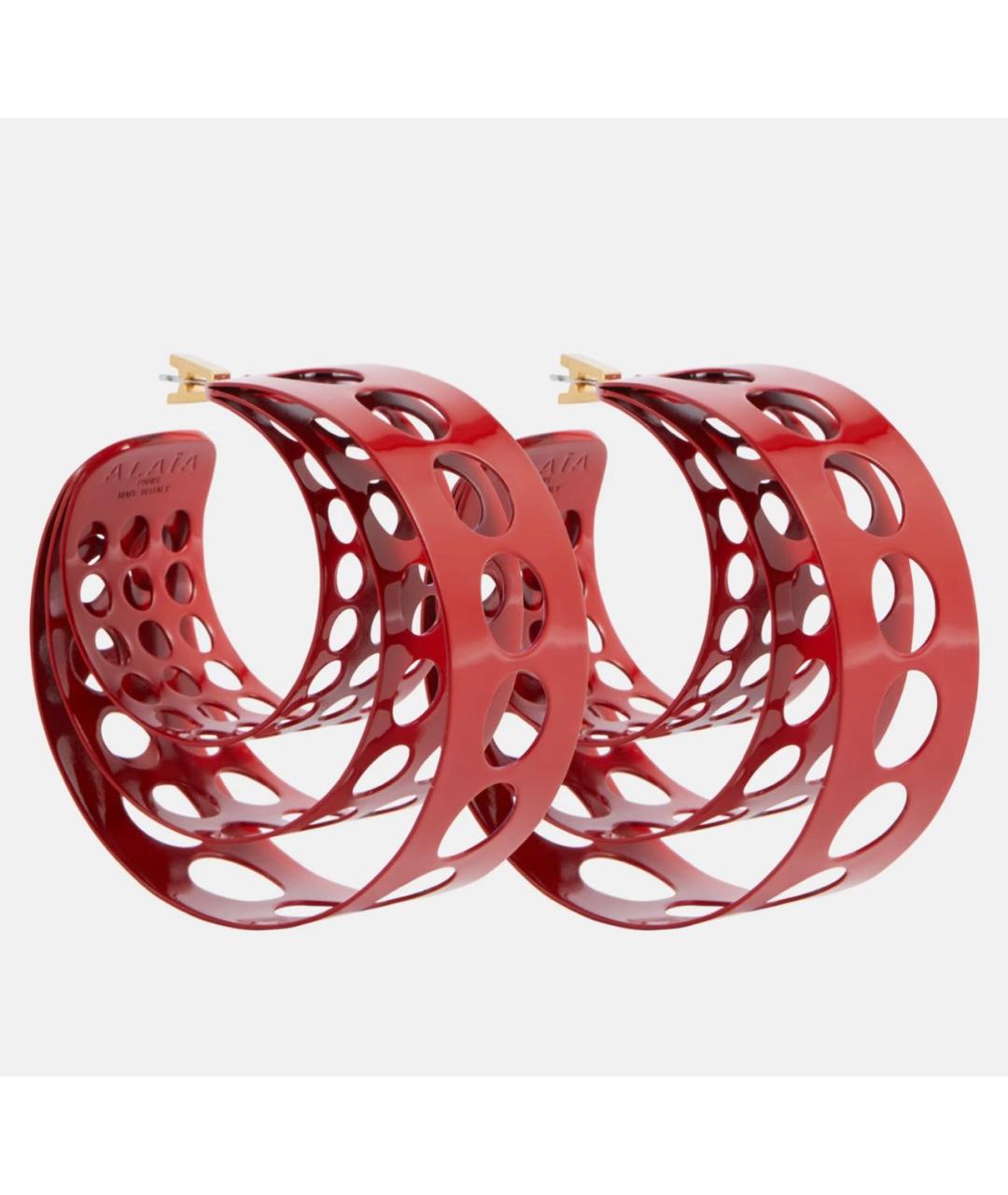 ALAIA Красные металлические серьги, фото 9